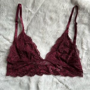 Burgundy Lace Bralette